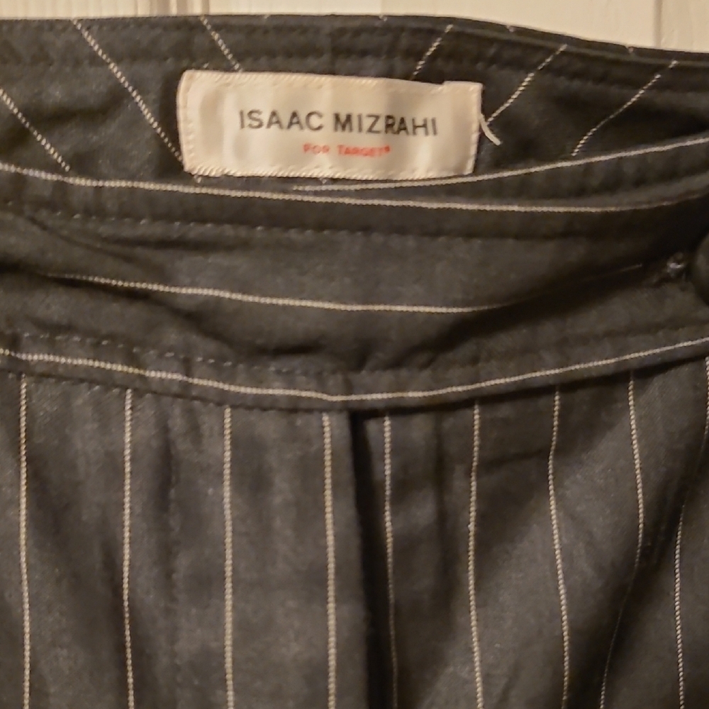 Isaac Mizrahi Charcoal Pinstripe Trousers